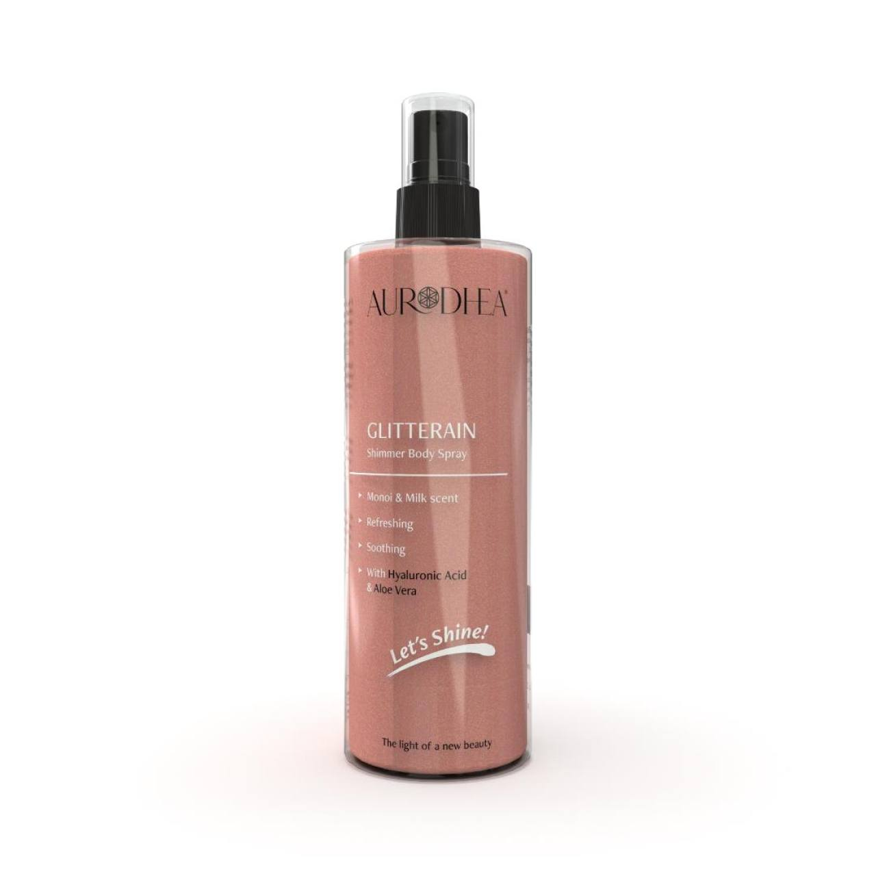 GLITTERAIN - Spray corps scintillant doré