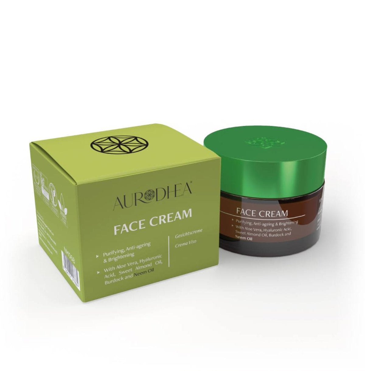 Neem oil face cream - Aurodhea, 50 ml jar
